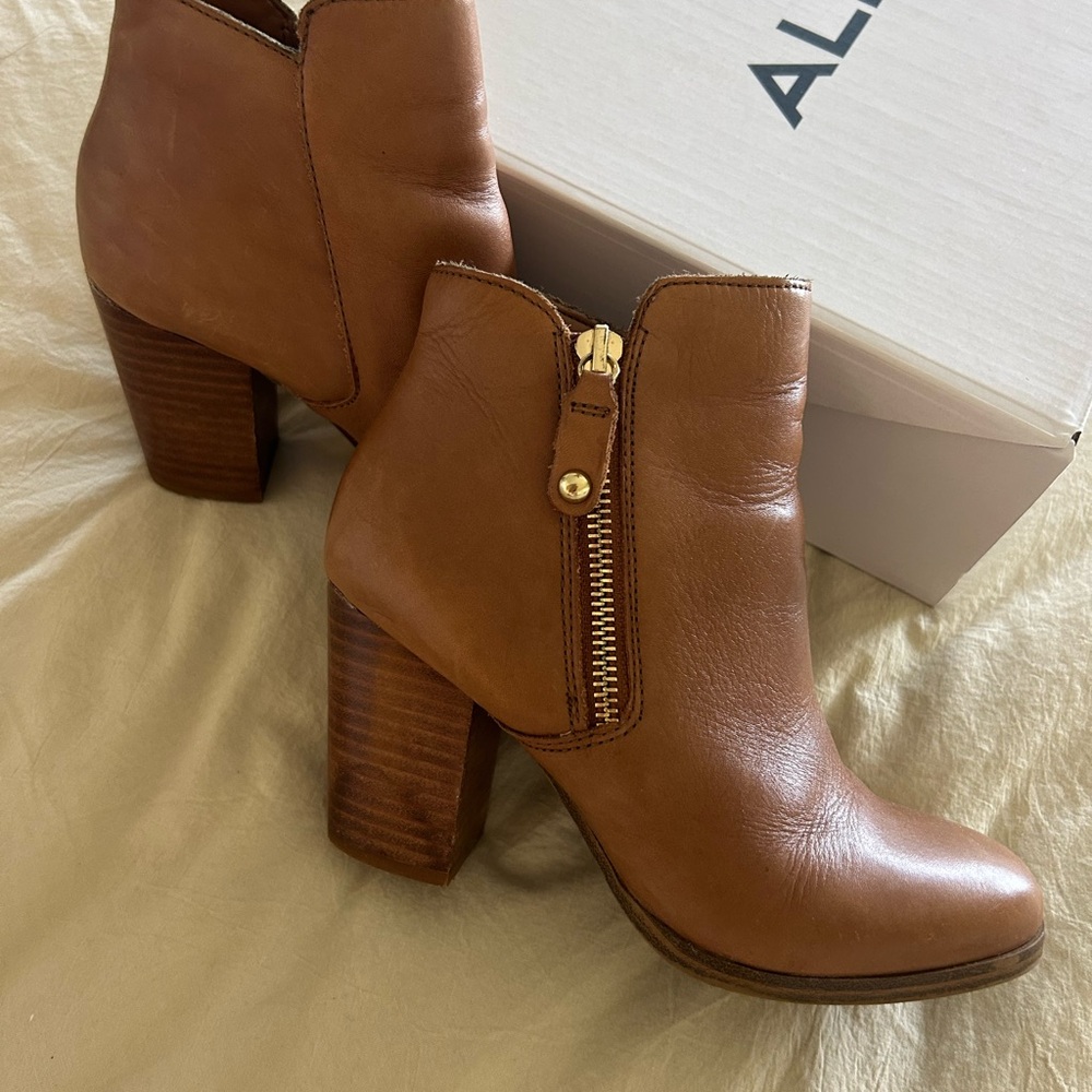 Aldo Tan Leather Ankle Boots